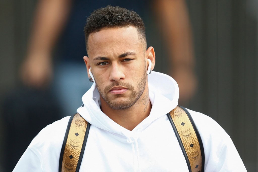 Brazil's forward Neymar leaves his team's hotel in Kazan on July 7, 2018, a day after the five-time champions crashed out of the Russia 2018 World Cup football tournament after a 2-1 quarter-final defeat to Belgium. (Photo by Benjamin CREMEL / AFP) (Photo credit should read BENJAMIN CREMEL/AFP/Getty Images)