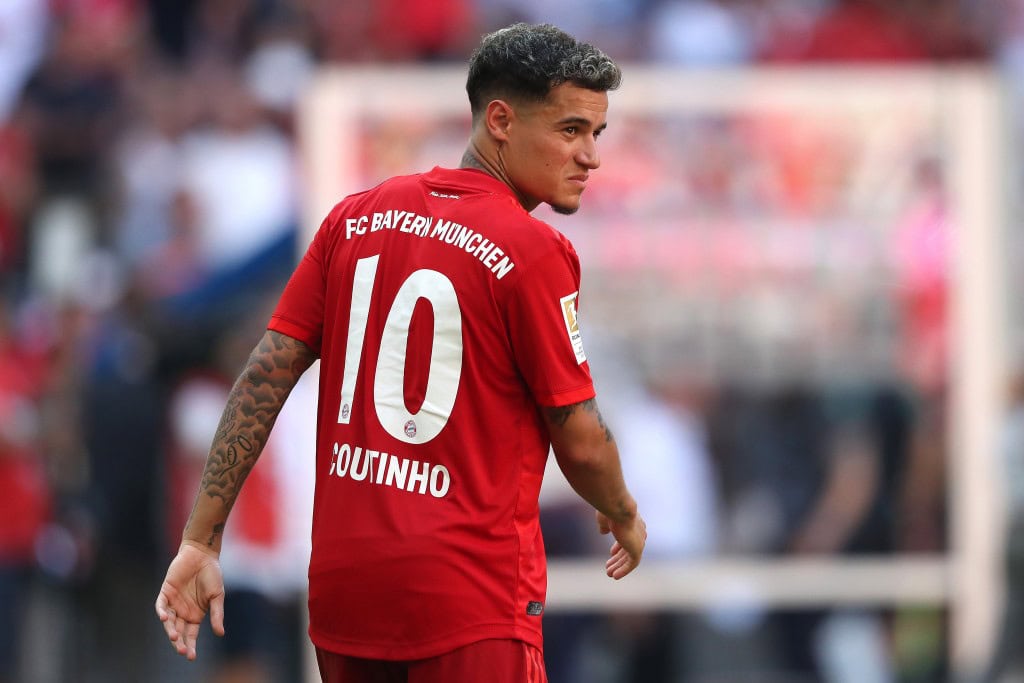 MUNICH, GERMANY - AUGUST 31: Philippe Coutinho of FC Bayern Muenchen looks on after the Bundesliga match between FC Bayern Muenchen and 1. FSV Mainz 05 at Allianz Arena on August 31, 2019 in Munich, Germany. (Photo by Alexander Hassenstein/Bongarts/Getty Images)