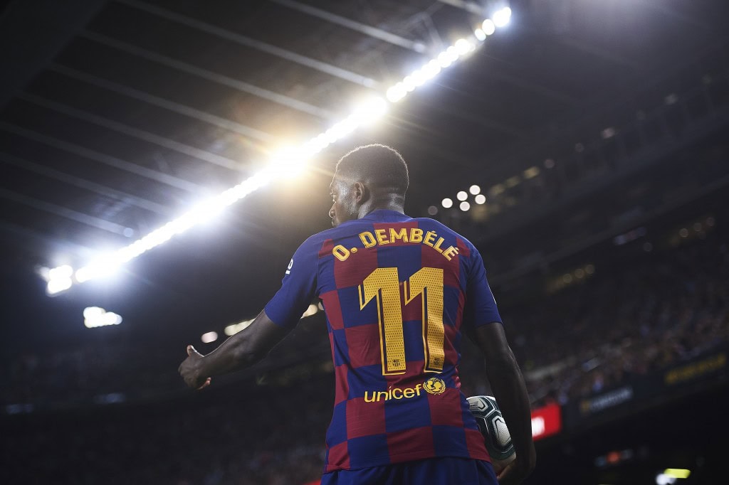Could Barcelona soon be seeing the back of Ousmane Dembele? (Photo by Aitor Alcalde/Getty Images)