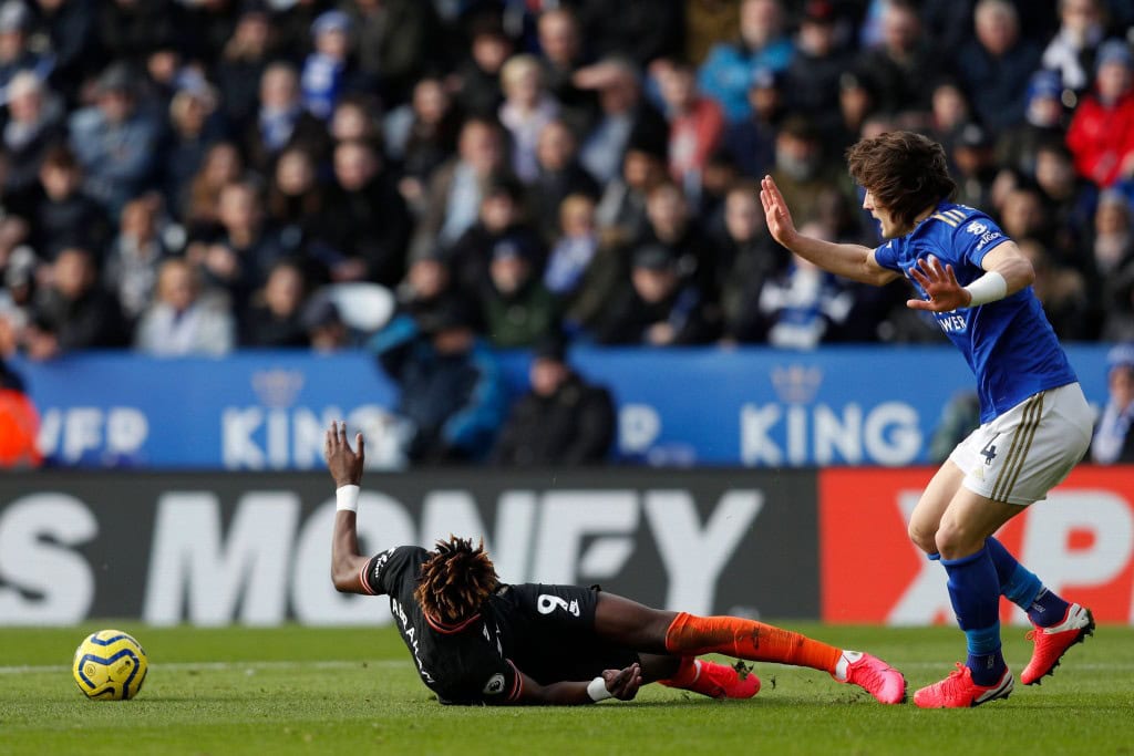 A frustrating day for Tammy Abraham. (Photo by Adrian Dennis/AFP via Getty Images)