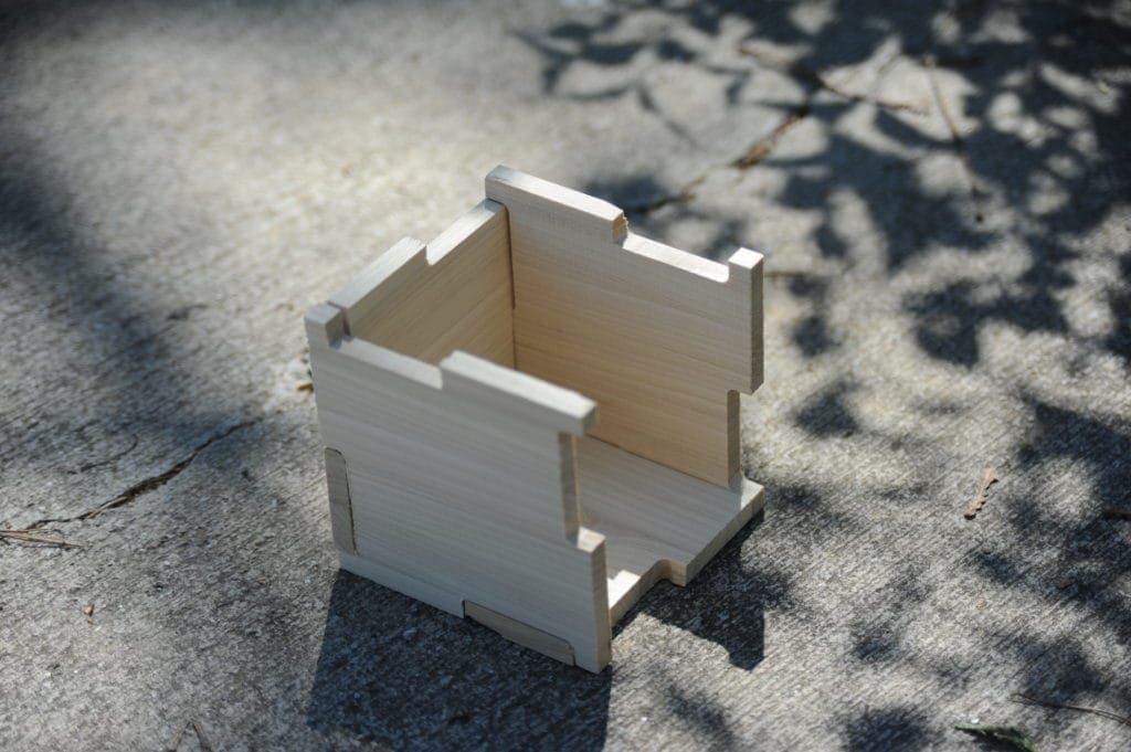 poplar interlocking panel box (partial)