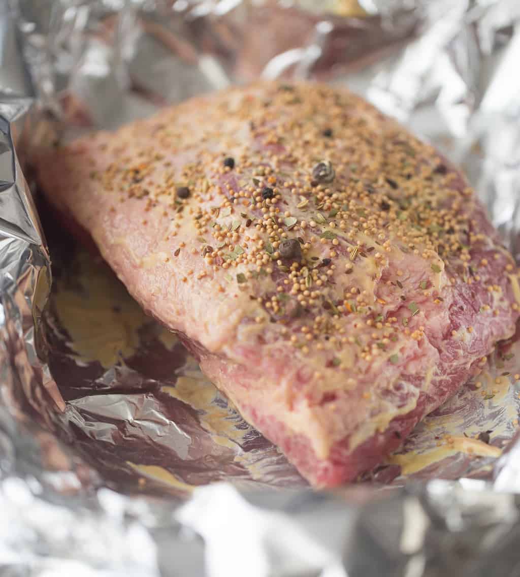 corned beef with mustard and seasoning packet