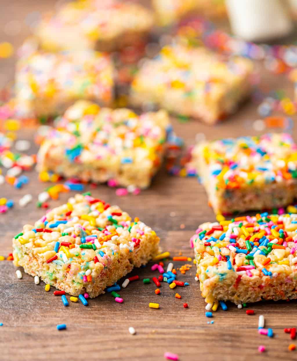 Birthday Cake Rice Krispie Treats Basil And Bubbly
