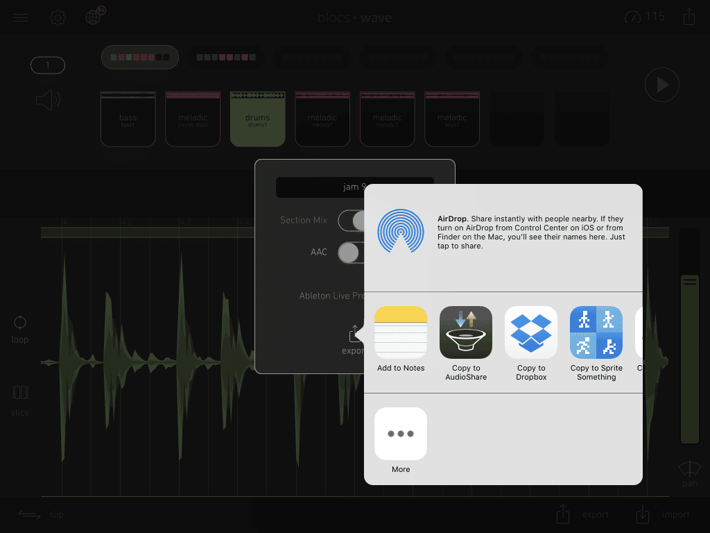 Sharing works with other apps, too, including support for iOS' standard sharing interface.