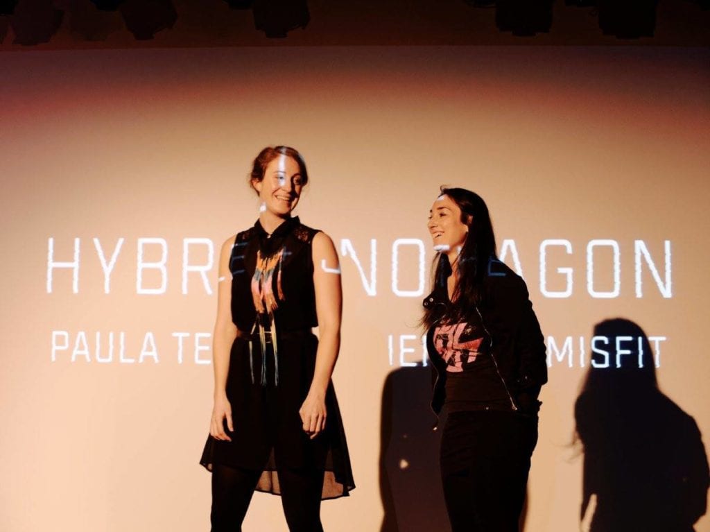 Jem the Misfit (aka Jemma Woolmore), left, with Paula Temple, right.