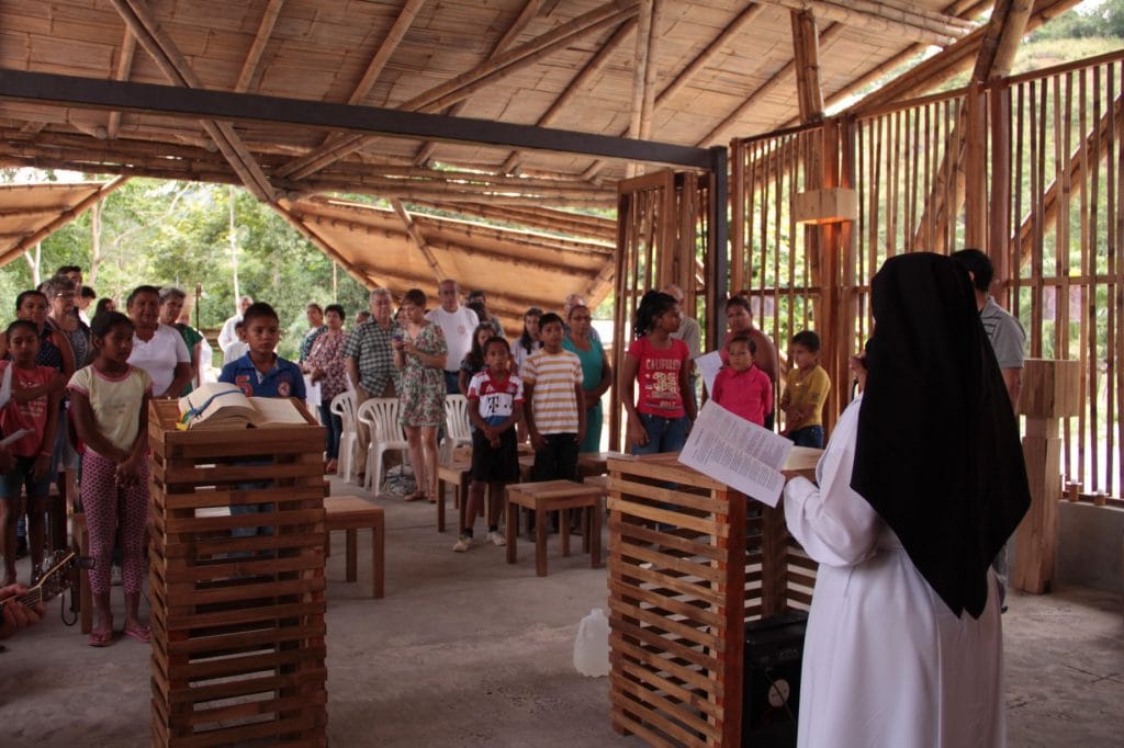 chapel, Ecuador, bamboo, building