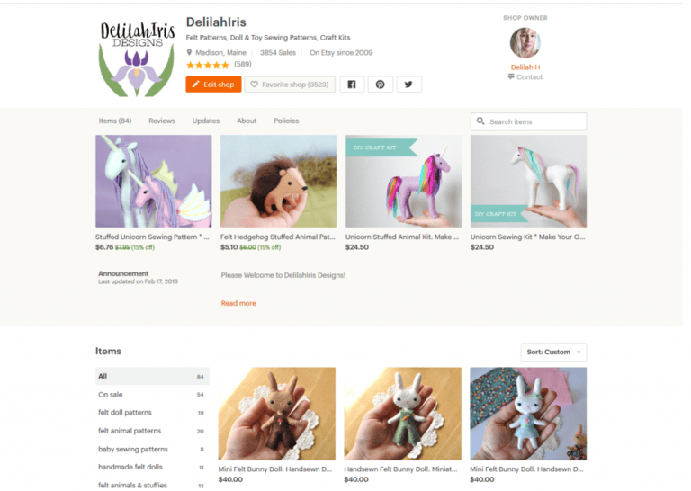 Delilah Iris Felt Toy Patterns Etsy