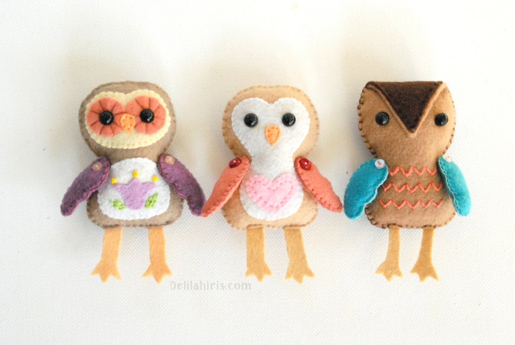 felt owl ornaments pattern