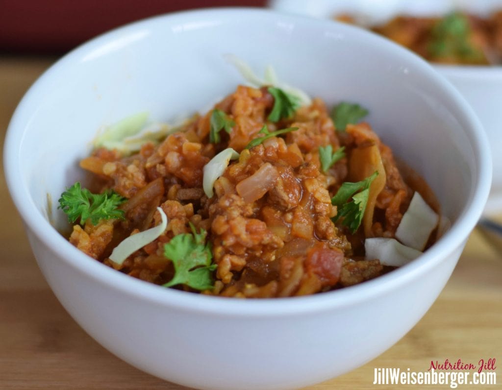 Healthy unstufffed cabbage one pot meal