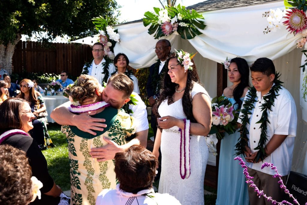 hawaiian backyard wedding
