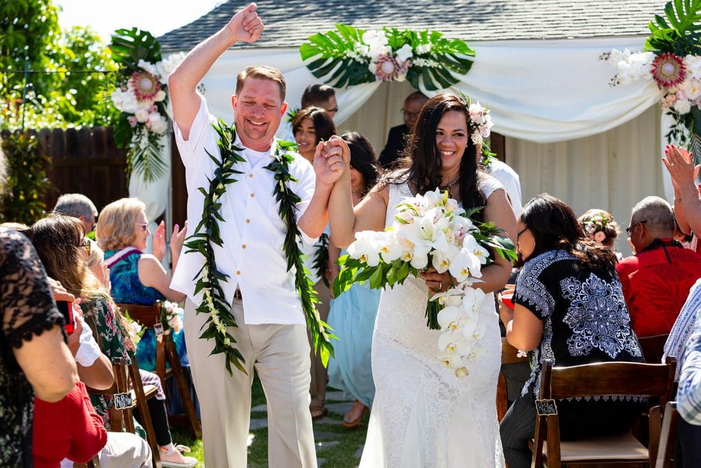hawaiian backyard wedding