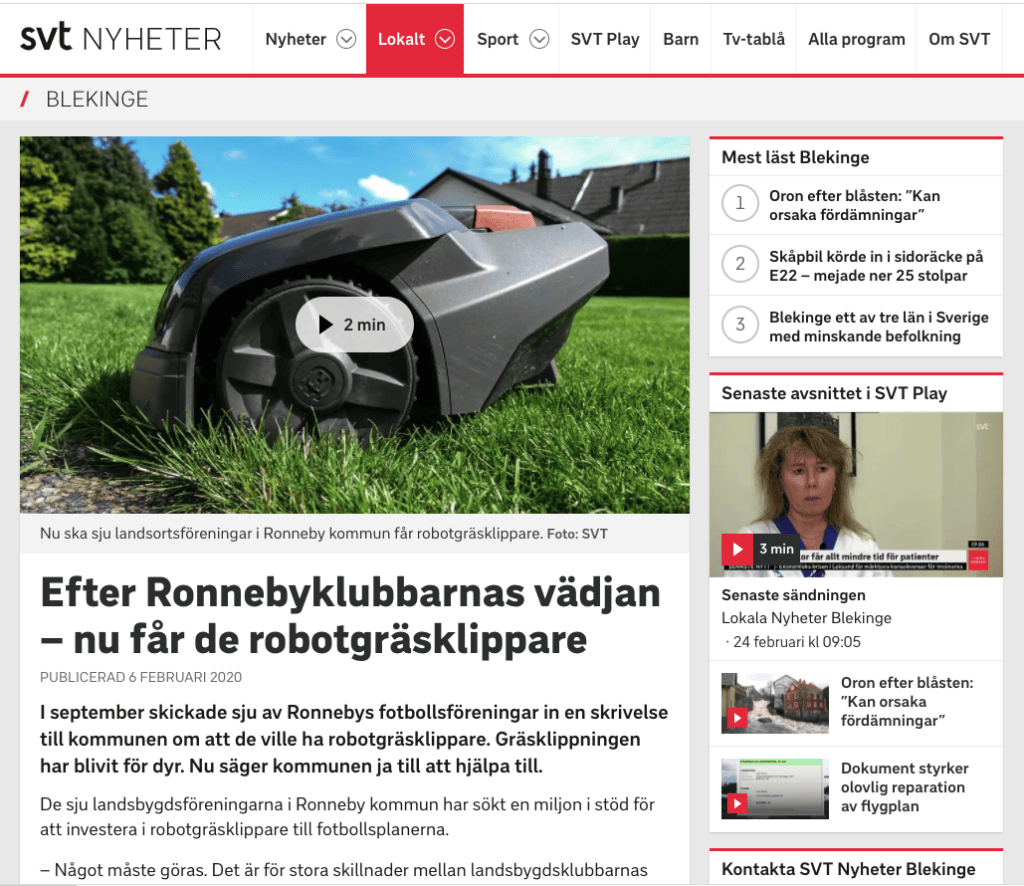reportage om gräsklippare