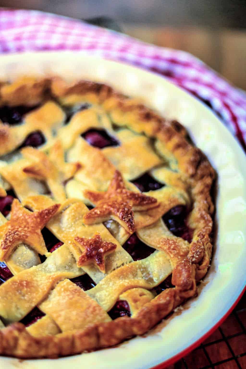5-Star Cherry Pie with a lattice crust