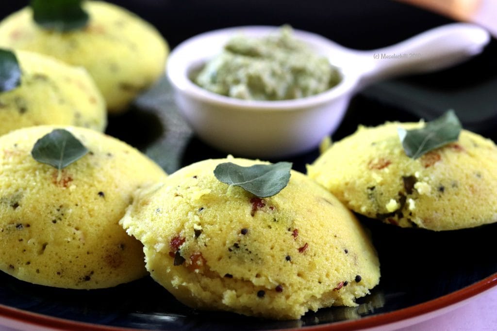 Instant Rava Idli with Curd