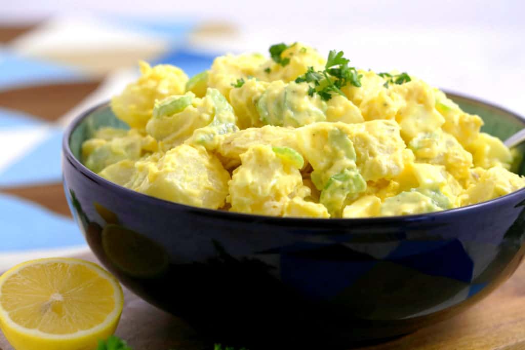 Healthy Potato Salad Recipe with Mayo, how long does potato salad last, avocado oil mayonnaise recipe, lunch meal prep for the week, cold lunch ideas, cheap healthy meals, vegetarian meal prep recipes