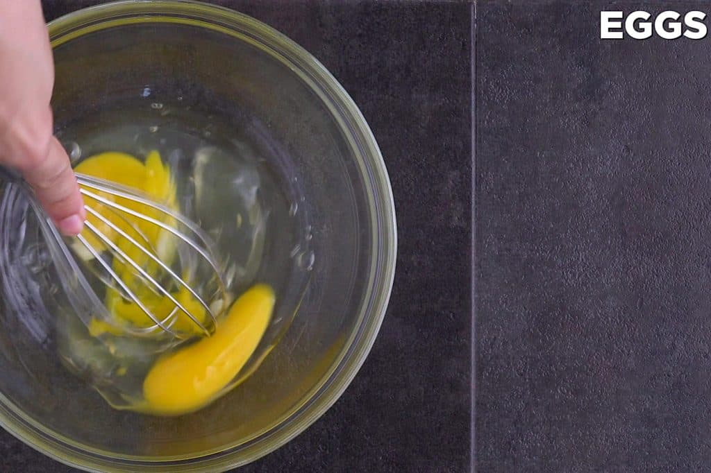 Whisk Eggs for Fried Pork Chops Wet Dredge