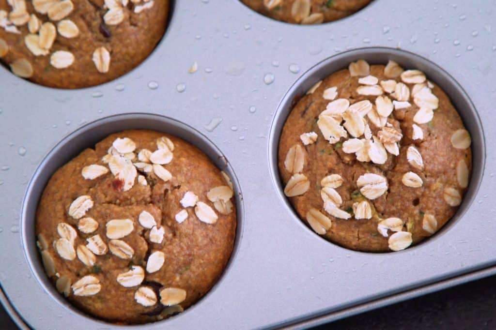 Gluten Free Banana Zucchini Oatmeal Muffins