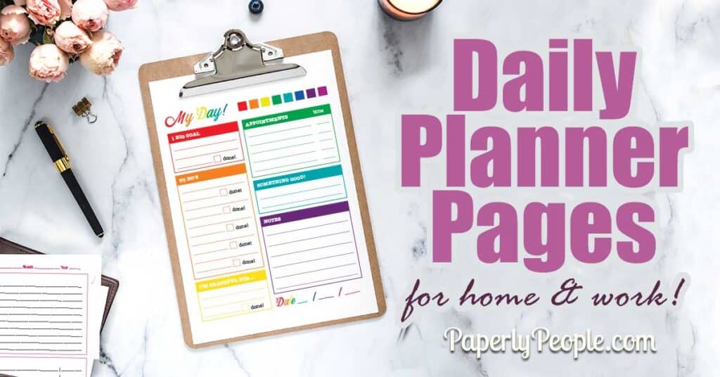 Printable Daily Planner Pages Great For Staples Arc