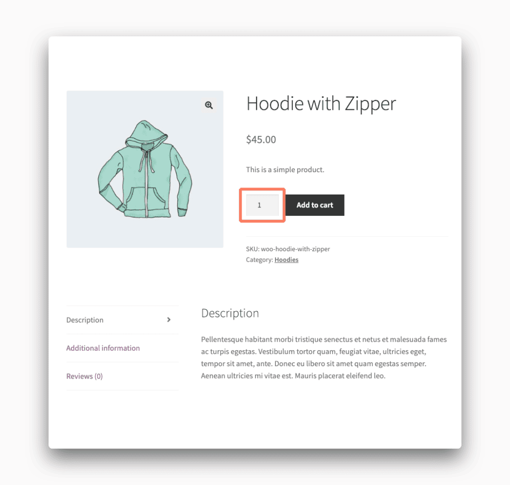 Quantity Field on a WooCommerce Product