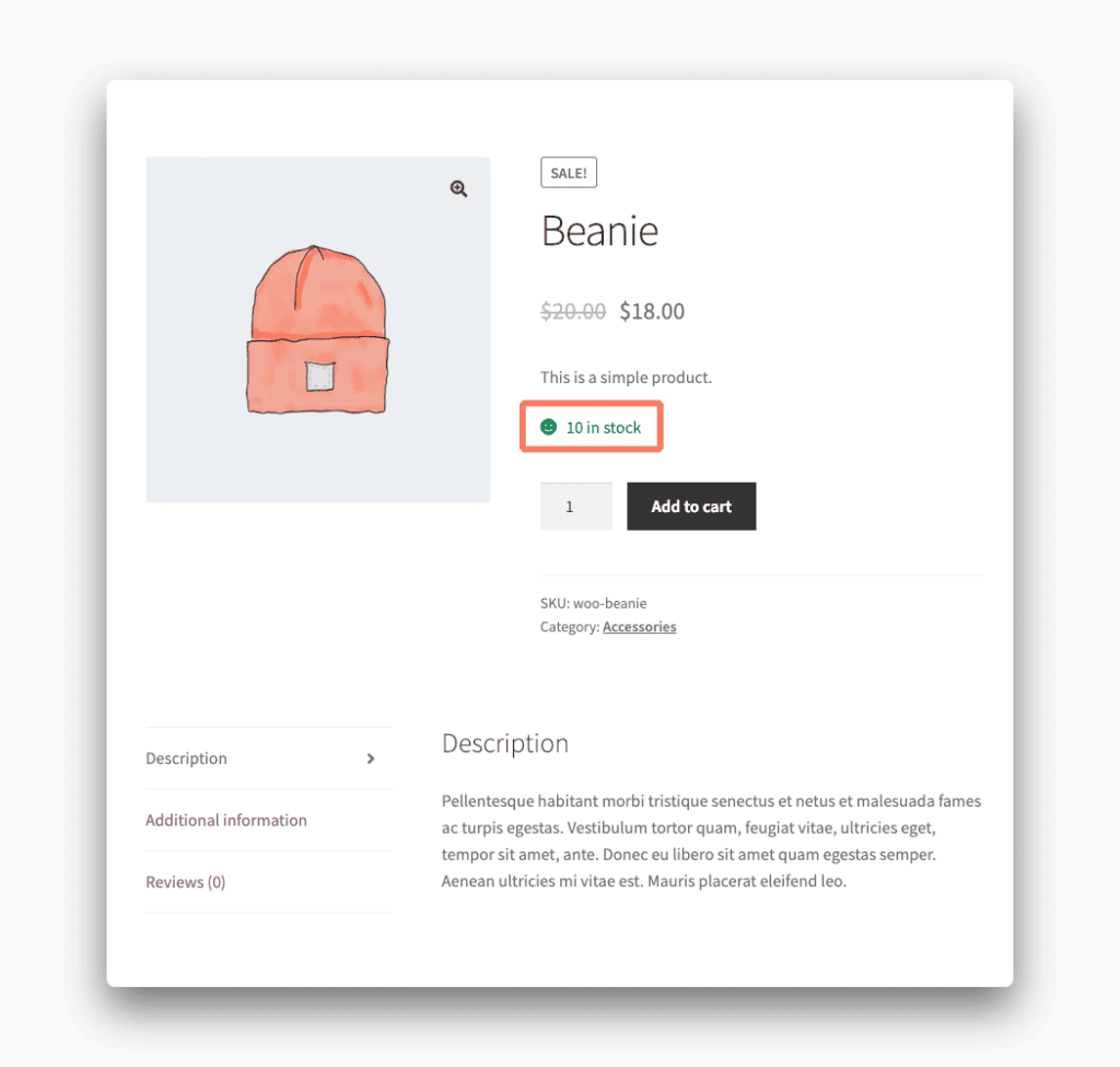 Stock Message in WooCommerce