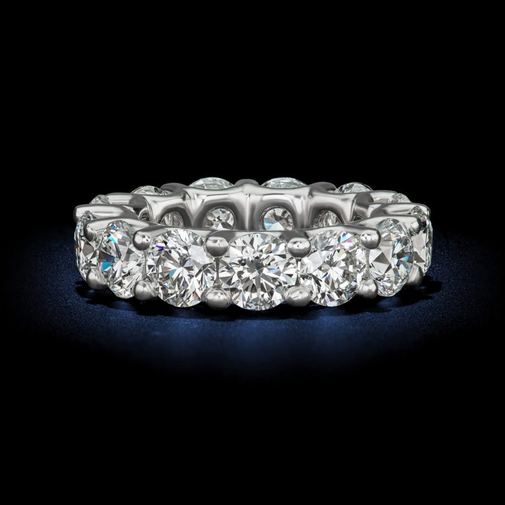 9.83cts tw Brilliant Round eternity wedding band Round-Brilliant-Diamond-Eternity-Wedding-Band-in-Platinum