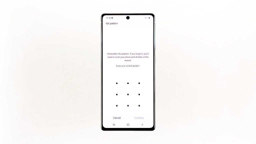 How To Setup The Pattern Screen Lock on Galaxy Note20