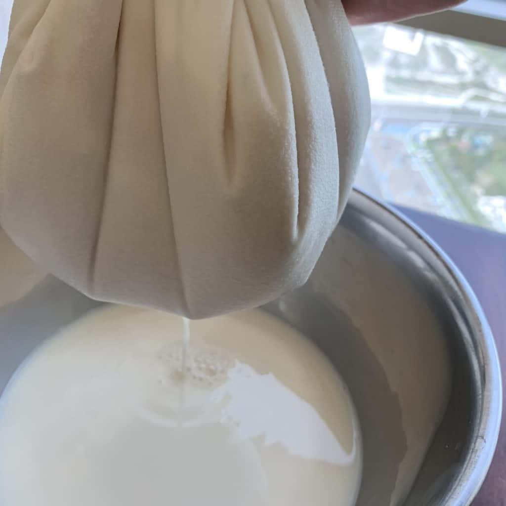 strain almond milk