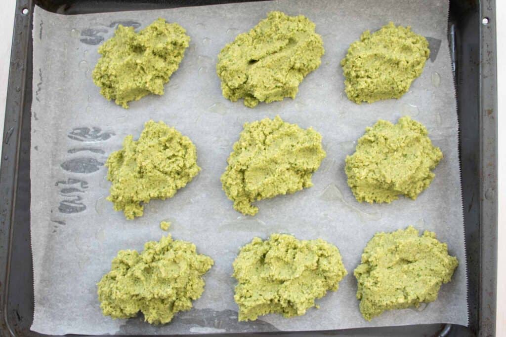 falafel on baking sheet