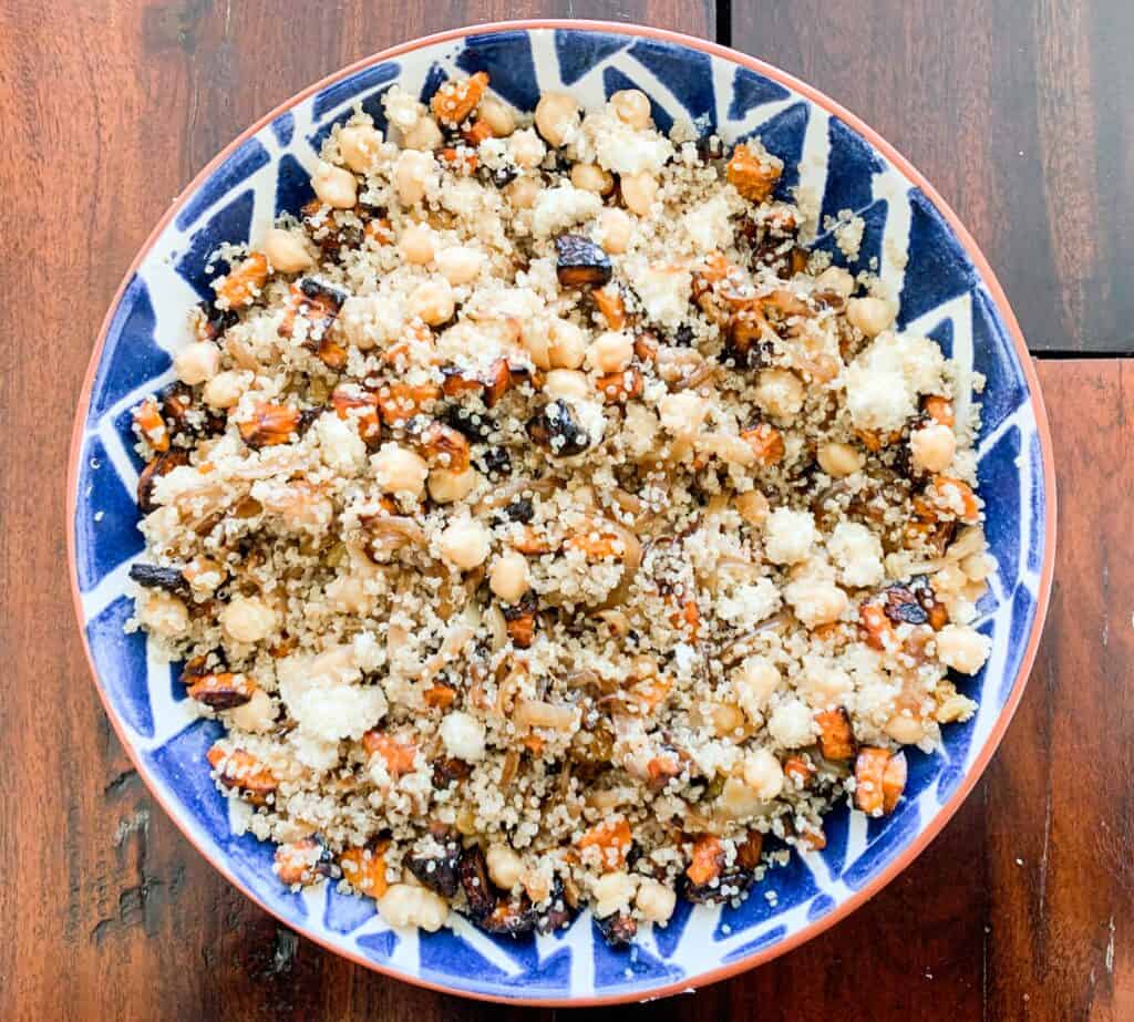 quinoa salad with chickpeas and sweet potatoes