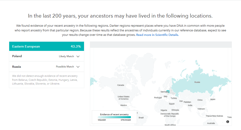 Can 23andme tell me exactly which country my ancestors were from?