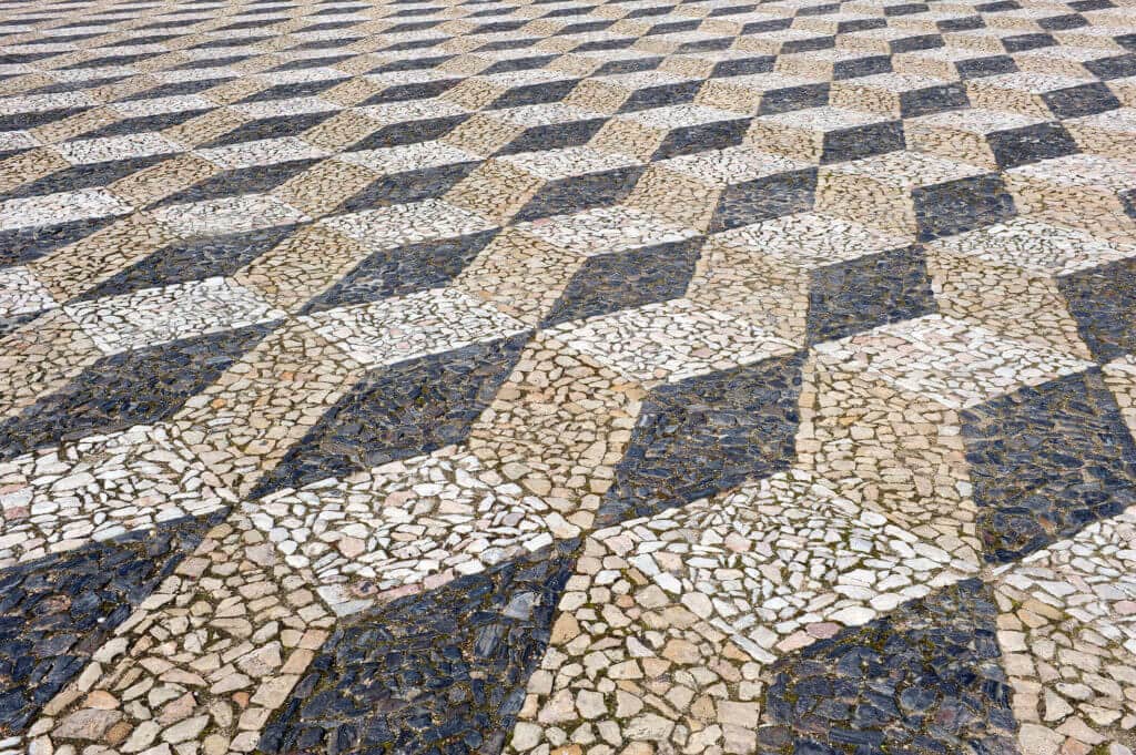 Mosaikpflaster mit 3D-Effekt