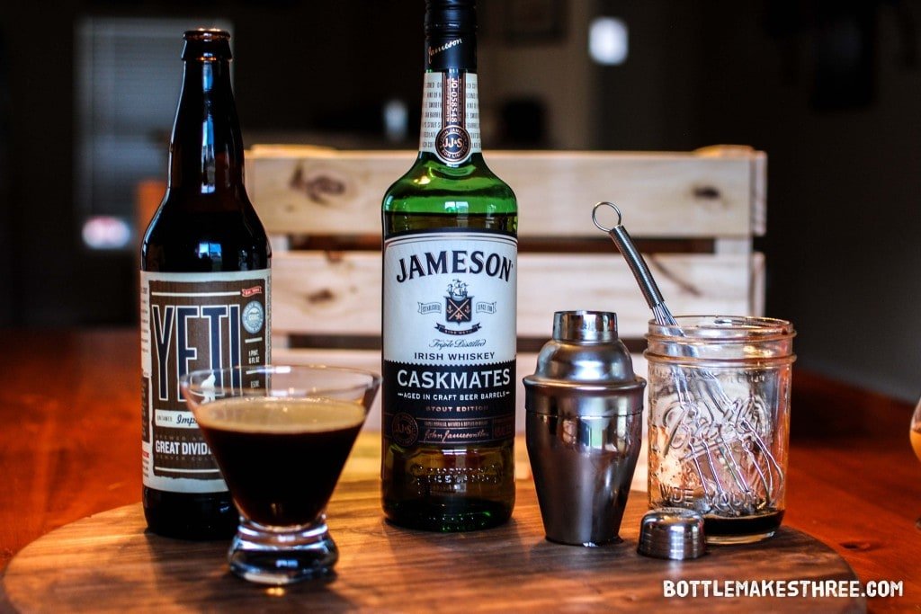 Short and Stout, a whiskey cocktail with stout syrup. From: Jameson Caskmates, When Whiskey Meets Stout | BottleMakesThree.com