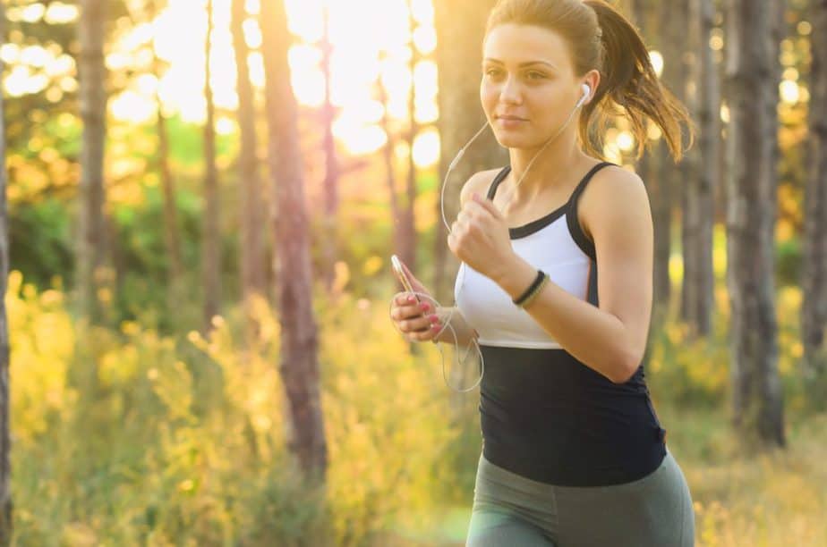 cardio with music outdoors, fitness motivation