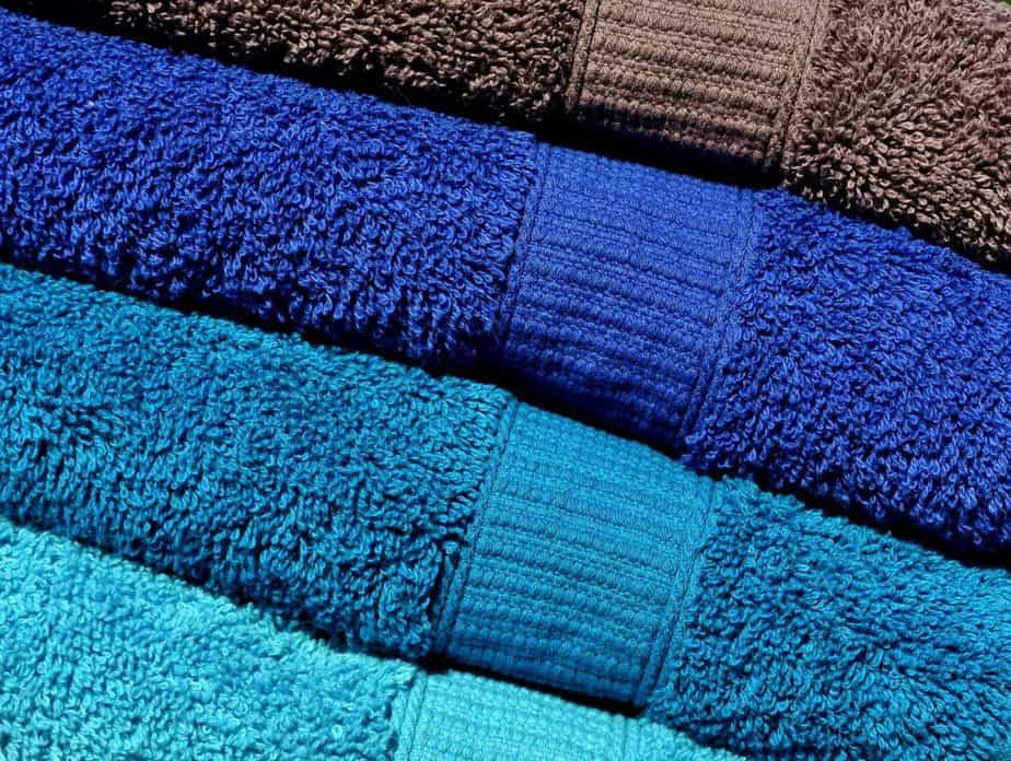 A set of fresh clean blue towels