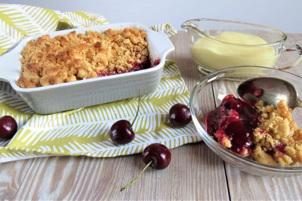 Easy Cherry Shortbread Crumble