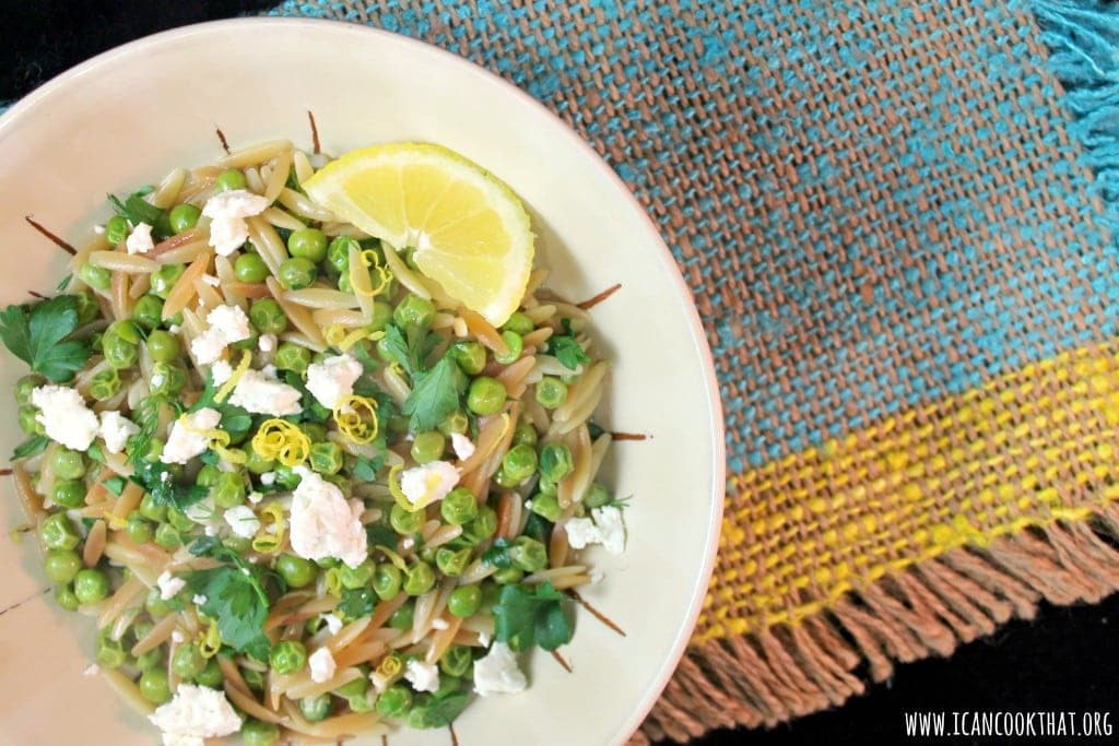 Kritharoto (Orzo Pasta) with Peas, Lemon, and Feta Recipe I Can Cook That