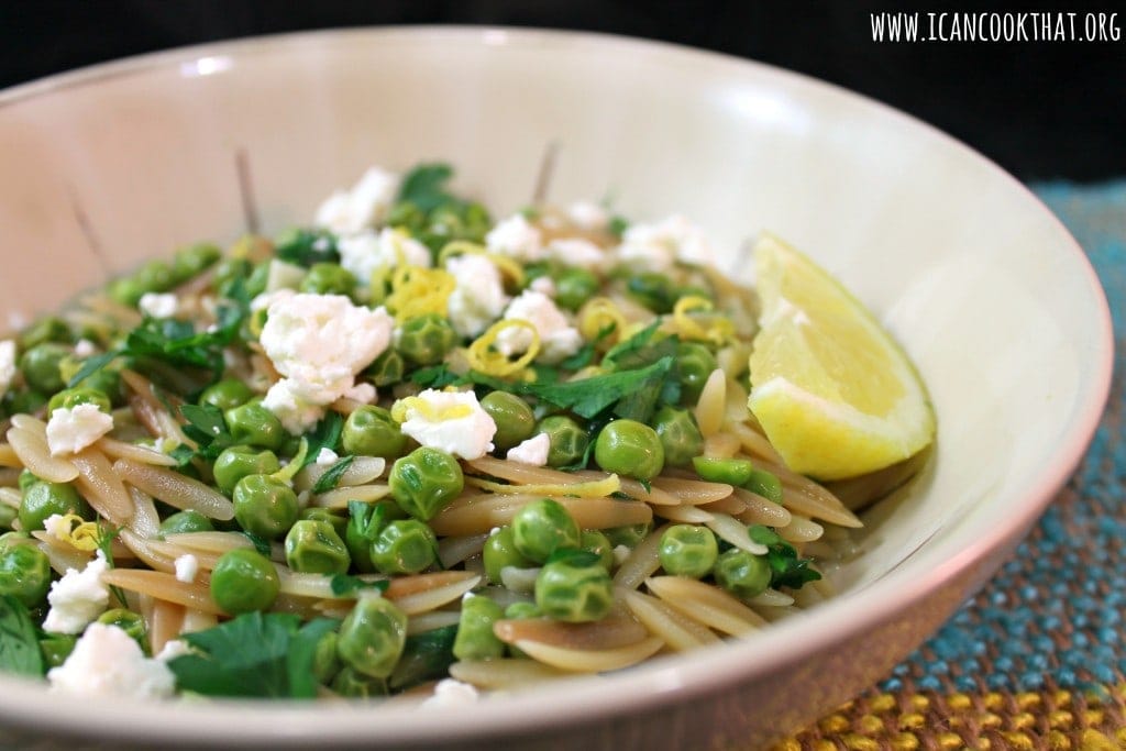 Kritharoto (Orzo Pasta) with Peas, Lemon, and Feta Recipe I Can Cook That