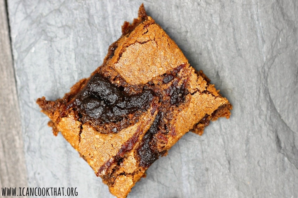 Apple Butter Swirled Gingerbread Bars