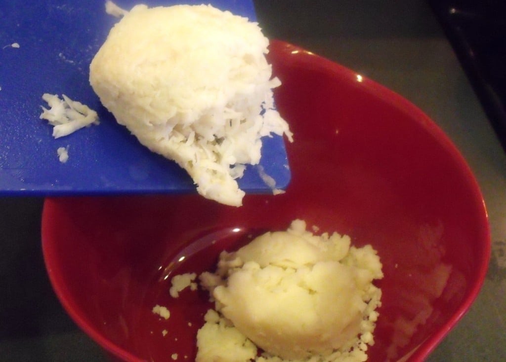 Mashed Potato & Grated Potato In Mixing Bowl