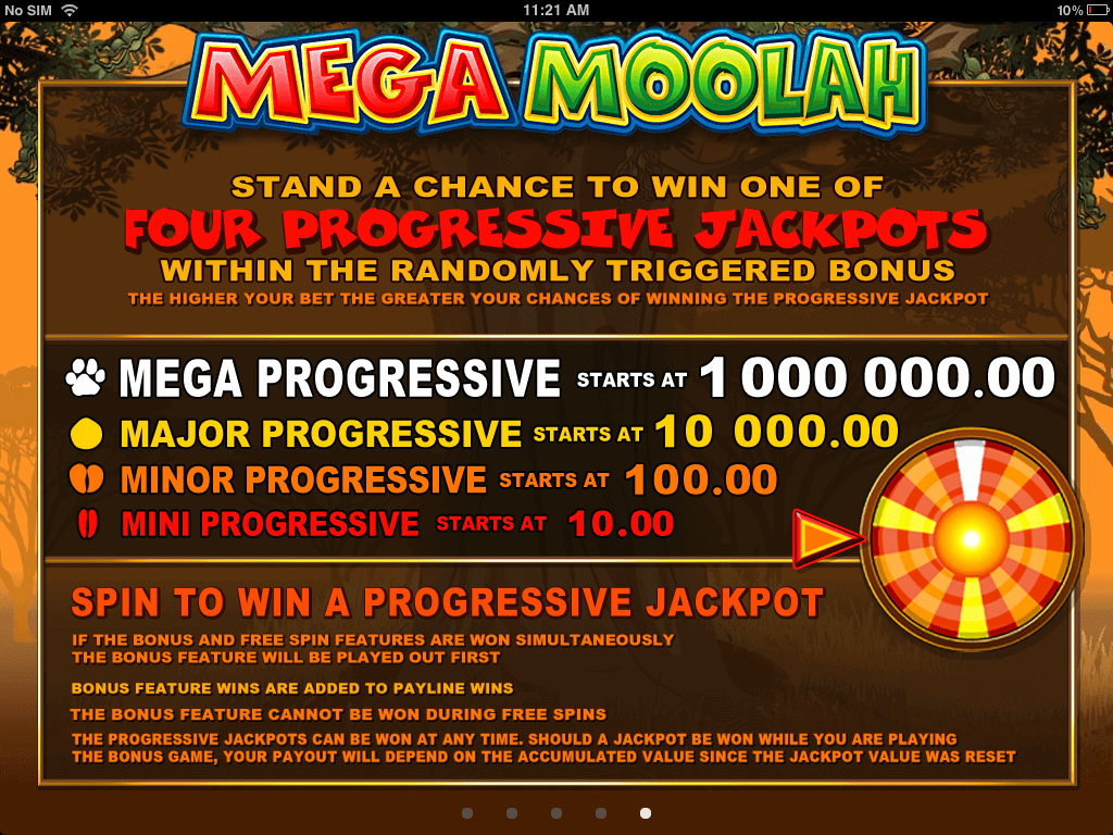 mega moolah paytable screenshot video slot microgaming