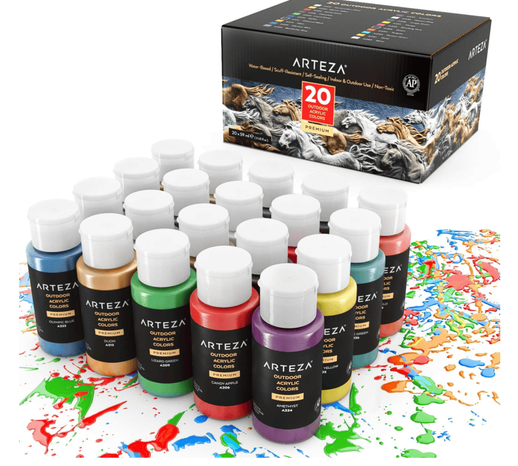 Arteza Outdoor Acrylic Paint Wood Slices Art Supply Review