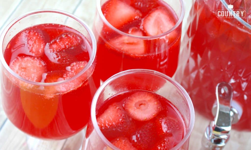 Non-Alcoholic Strawberry Punch for Baby Showers, Wedding Showers and kids parties