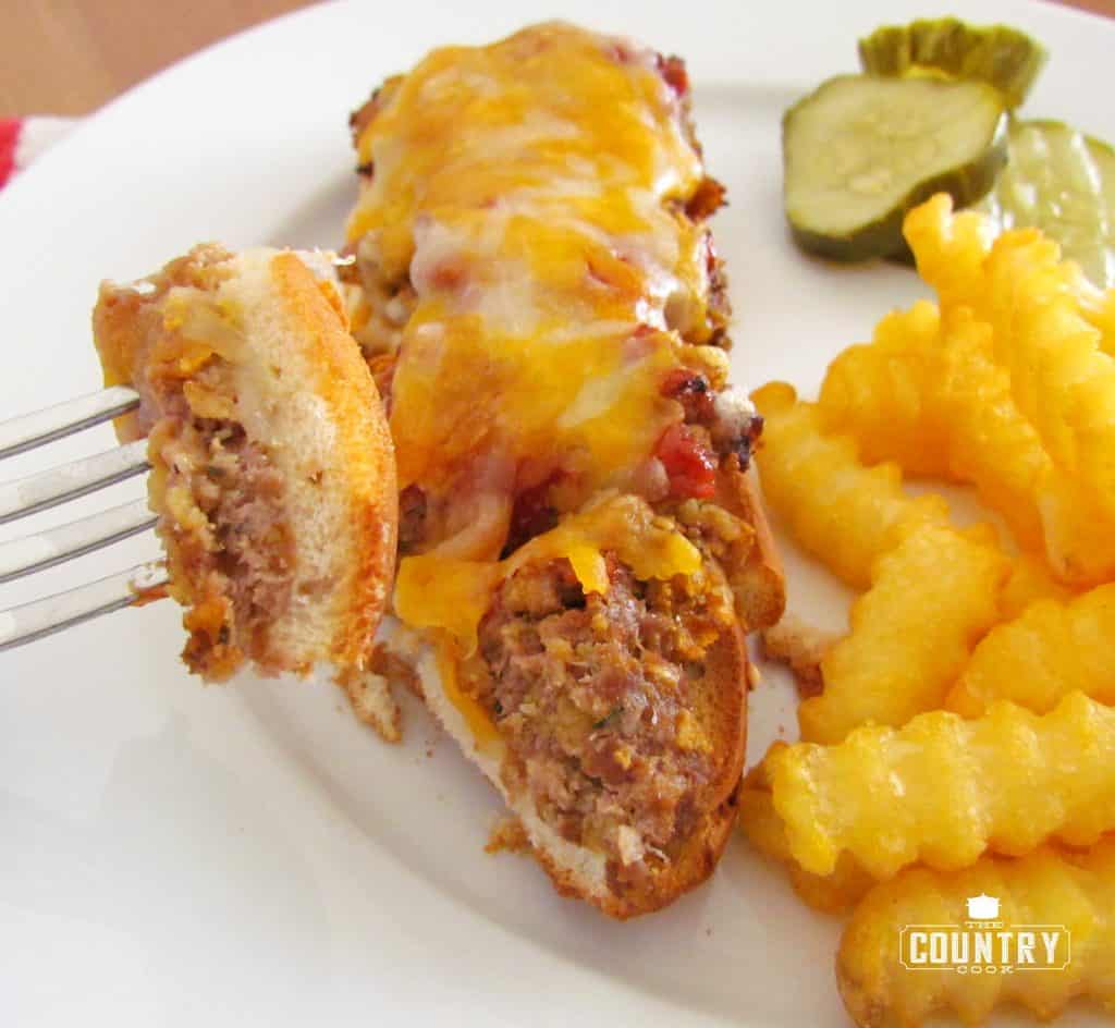 ground beef meatloaf on toasted bread