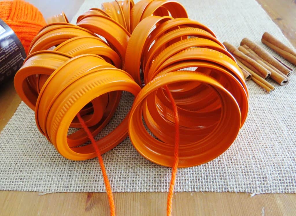 mason jar lids with string