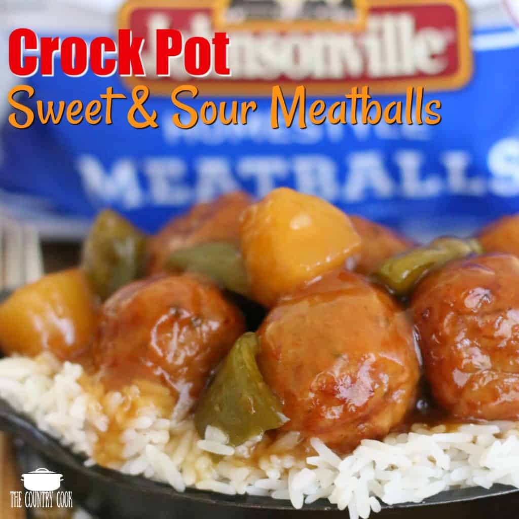 Crock Pot Sweet and Sour Meatballs recipe from The Country Cook