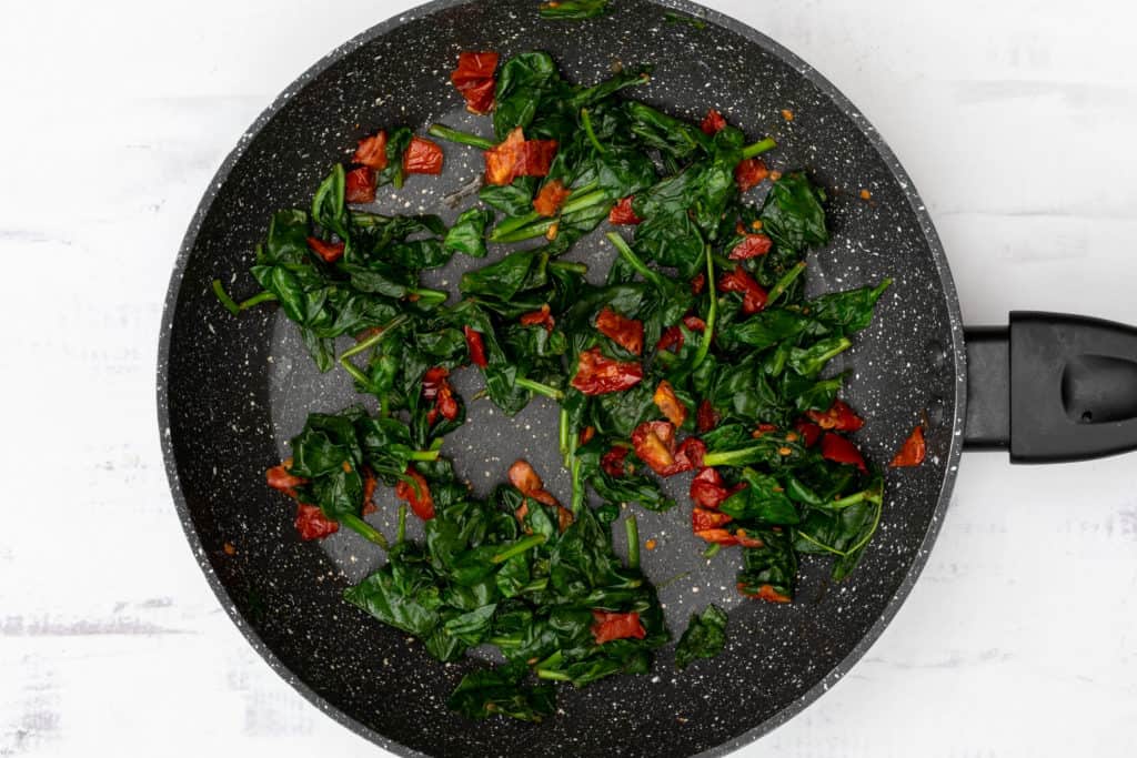 sautéed spinach and sun-dried tomatoes