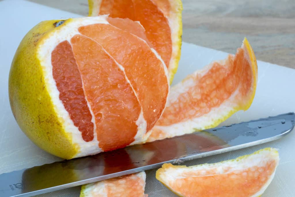 peeling grapefruit