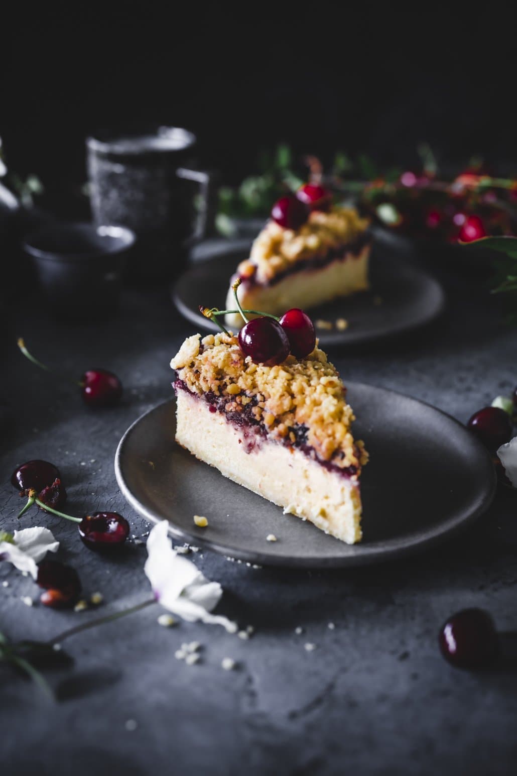 Käsekuchen mit Kirschen