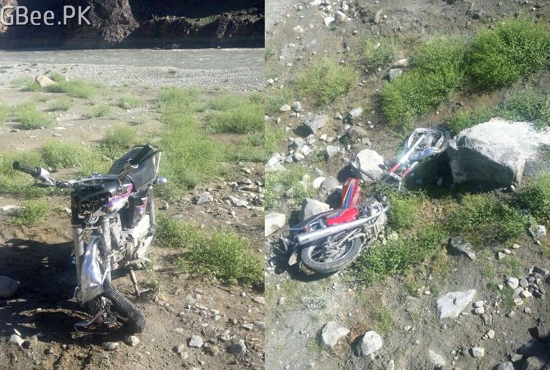 Bike accident in Gilgit on Ghizer road near baseen