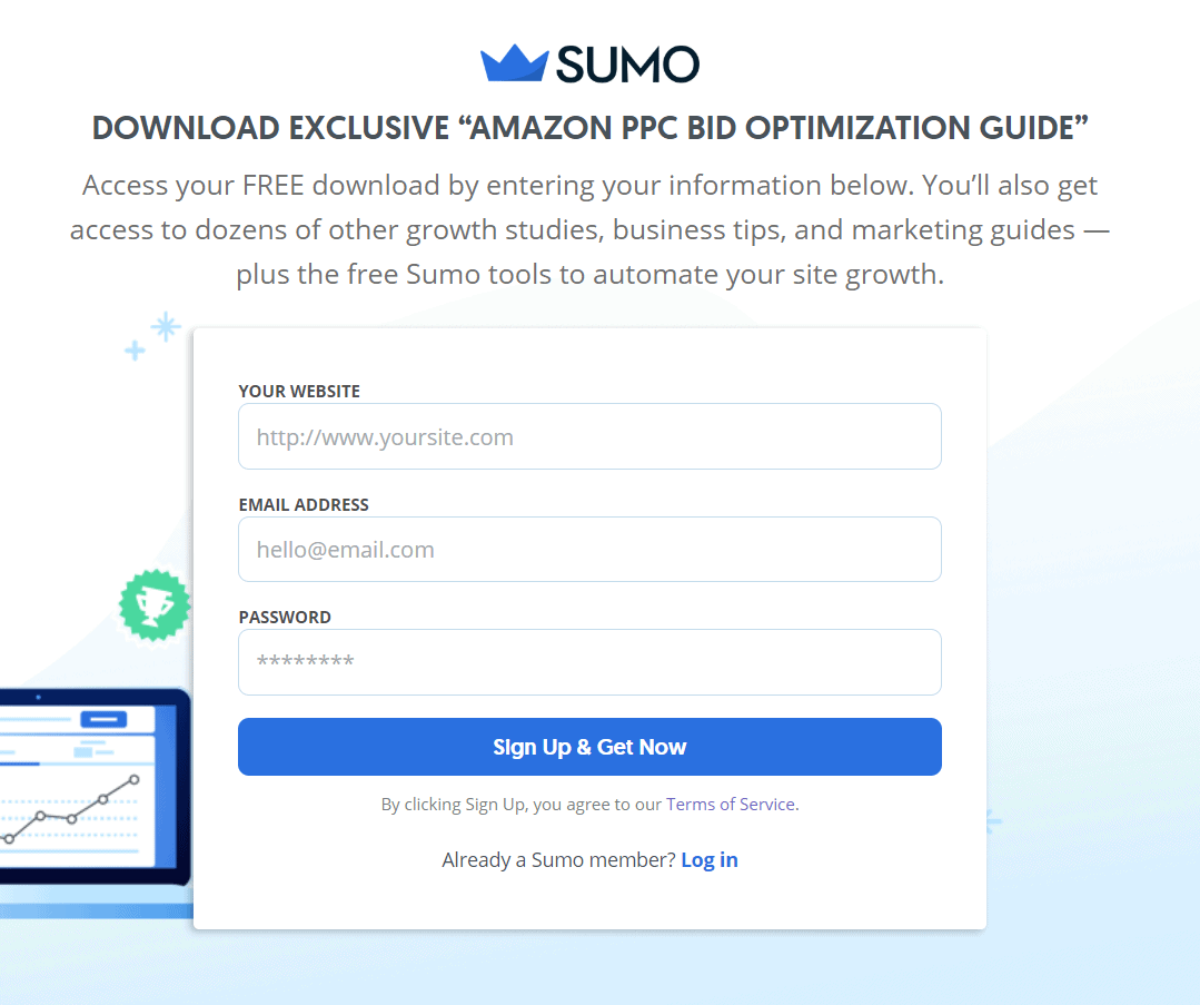 Sumo lead generation form inspiration